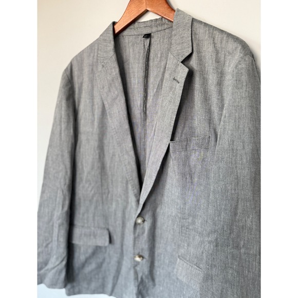 J.Crew Ludlow Blazer Somelos Heathered Gray Two Button Mens Size 42R Linen Feel‎